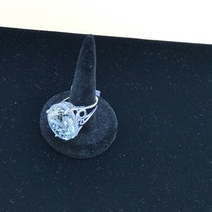 Sterling Silver Oval Prasiolite Ring.